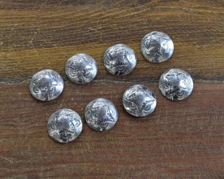 Vintage Southwestern Sterling Silver Buttons - Set Of 8