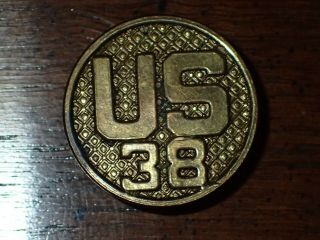 Wwi Us Army Enlisted Branch Collar Insignia Device Disk U.  S.  38 Occupation Era