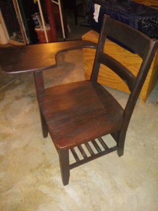 Vintage Wooden School Student Desk Chair