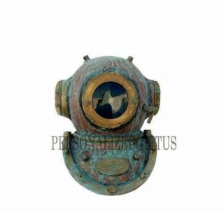 Scuba Marine Diving Divers Helmet U.  S Mark V Solid Brass Antique Anchor