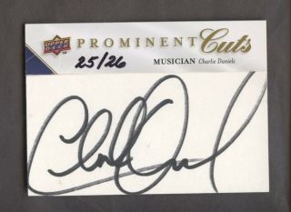 2009 Upper Deck Prominent Cuts Musician Charlie Daniels Signed Auto 25/26