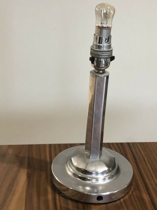 Vintage Art Deco Chrome Plated Column Desk Table Lamp Base
