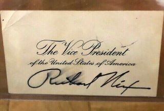 Vice President Richard Nixon - Signed Business Card