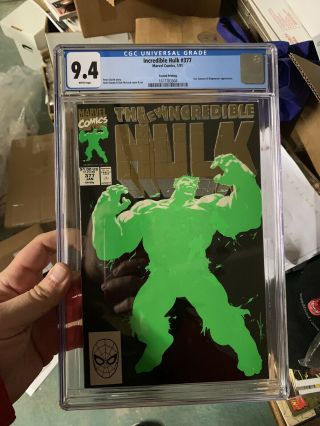 The Incredible Hulk 377 2nd Printing Cgc 9.  4 Wp Key Professor Hulk