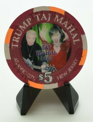 Trump Taj Mahal $5 Casino Chip Atlantic City Jersey House Mold Paul - Son 2003