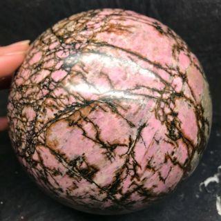 9.  34lb Gem Rhodonite Sphere Rare Red Gemstone Crystal Ball Brazil - 4805
