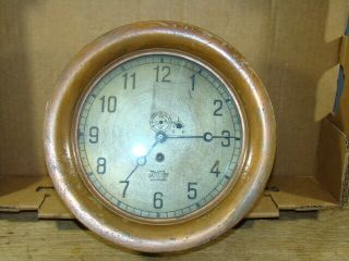 Antique Brass Steam Engine Room Marine Gauge Clock Ashton Valve Pre 1900