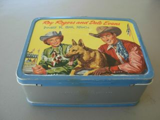 Vintage Roy Rogers And Dale Evans Lunch Box / Double R Bar Ranch Lunch Box