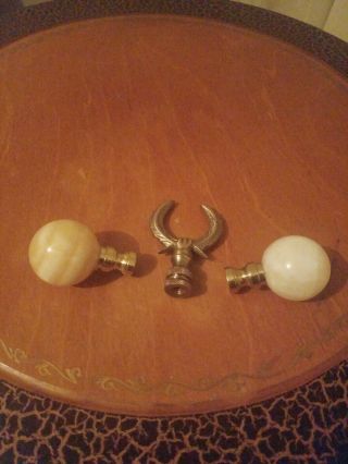Marble and Brass Lamp Finials 3 2