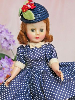 Vintage 1950s Madame Alexander Doll Cissette Redhead Lucy Dress Tag Pill Box Hat
