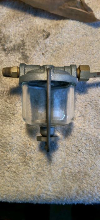 Vintage Ac - Carburetor Glass Fuel Gas Filter Carb Sediment Bowl - Cover No.  854392