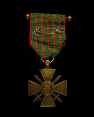 Wwi Ww1 France French Croix De Guerre War Cross Medal W/ Stars - Dtd 1914 - 16