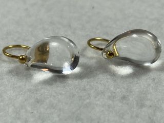 Tiffany & Co Vintage Elsa Peretti Tear Drop Earrings 18k Rare Rock Crystal