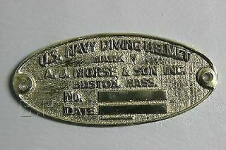 Us Navy Brass Diving Divers Helmet Name Plate