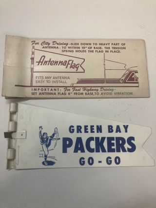 Green Bay Packers Nfl Football " Go Go” Vintage Car Antenna Flag