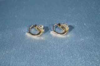 ANTIQUE FRENCH 18K GOLD ROSE CUT DIAMONDS AND PEARL EARRINGS 3
