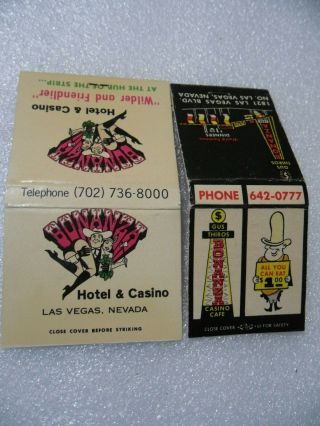 Las Vegas 2 Dif Early Bonanza Casino Hotel Club Restaurant Matchbooks Cover