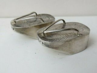 Vintage Japanese 950 Sterling Silver Zorii Sandals Salt & Pepper Shakers