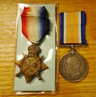 Wwi British Star And War Medal Pair 10 Infantry/9th S.  A.  I.