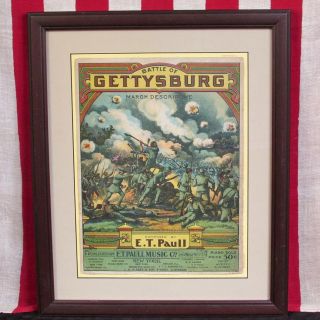 Vintage 1917 Et Paull Battle Of Gettysburg March Sheet Music Military Civil War
