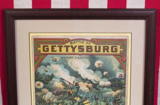 Vintage 1917 ET Paull Battle Of Gettysburg March Sheet Music Military Civil War 3