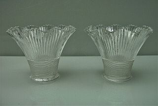 Two Holophane Glass Lamp Shades