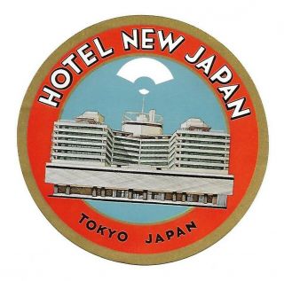 Authentic Vintage Luggage Label Hotel Japan Tokyo,  Japan