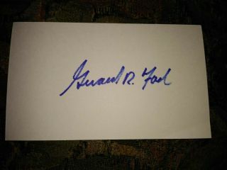 President Gerald Ford Signed 3x5 Index Card