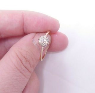 15ct Gold 65 Point Old Mine Cut Champagne Diamond Ring,