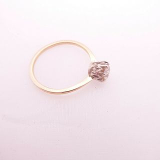 15ct gold 65 point old mine cut champagne diamond ring, 2