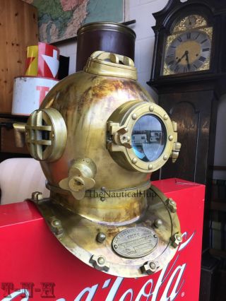 Antique scuba SCA Divers Diving Helmet US Navy Mark V Deep Sea Marine Diver 3