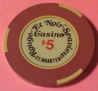 Rouge Et Noir $5 Casino Chip Philipsburg,  St.  Maarten Seaview 1980 