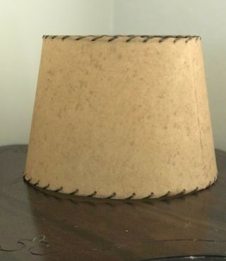 Vintage Mid Century Paper Lamp Shade With Whip Stitch Lacing -
