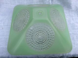 Antique Art Deco Green Glass Ceiling Lamp Shade Cover Vintage Hanging Fixture
