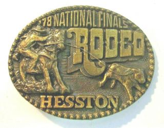 1978 Hesston Belt Buckle National Finals Rodeo Fourth Edition Collectors Buckle