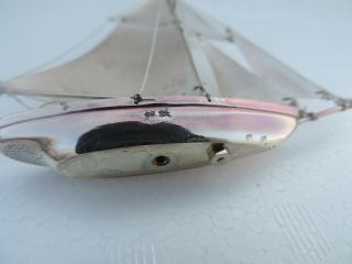 VINTAGE JAPANESE SOLID STERLING SILVER YACHT SHIP SAILBOAT ORNAMENT 19 GRAMS 2