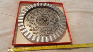 Vintage,  Cincinnati Reds World Champions 1975,  Pewter Wall Plaque Or Ashtray