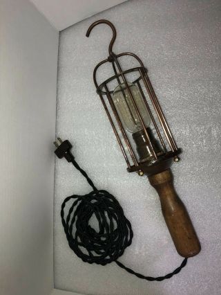 Vintage Trouble Cage Light Industrial Work Drop Lamp Steampunk Retired & Ready