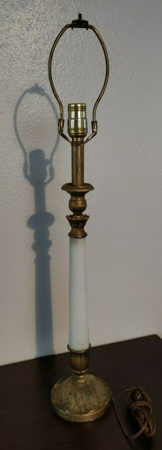Vintage Antique Stiffel Solid Brass Candlestick Table Lamp Rare 28 " No Shade
