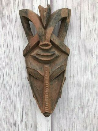 Large Vintage (1959 - 64) African Tribal Authentic Hand Carved Wood Face Mask