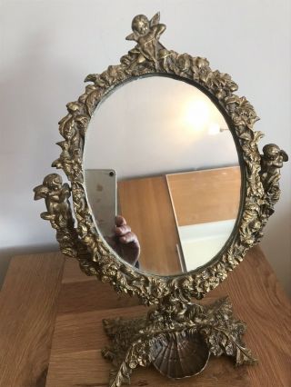 Brass Tilting Dressing Table Mirror