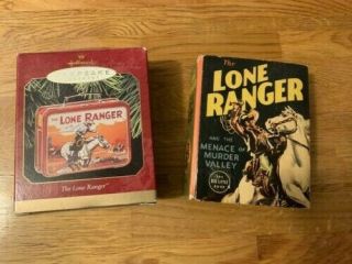 1997 Hallmark Ornament The Lone Ranger Lunch Box And 1938 Lone Ranger Fat Book
