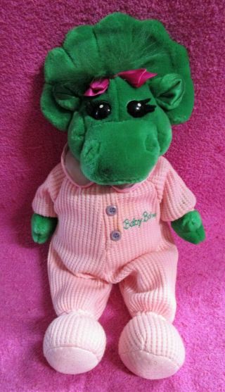 Vintage Lyons Barney Baby Bop In Pink Thermal Pajamas Plush Doll 16 "