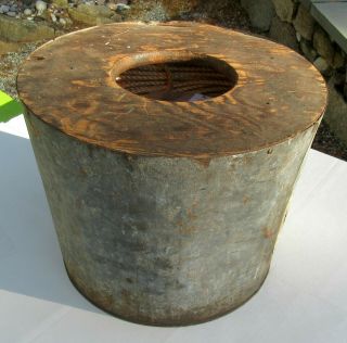 Rare Deck Coiled Rope Bucket For Line Throwing Cannon Lifesaving Lyle Others Us