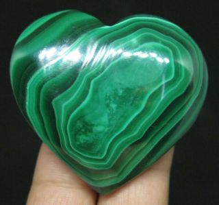 45mm 1.  6oz Natural Dark Green Malachite Crystal Carving Art Heart