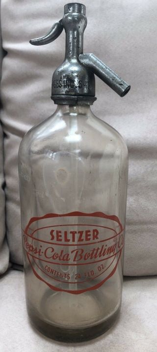 Vintage Pepsi Cola Bottling Seltzer Bottle