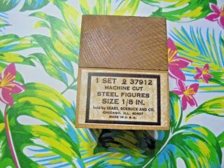 Vintage Sears Roebuck Steel Figures No.  37912 1/8 " Number Punch Set " Craftsman "