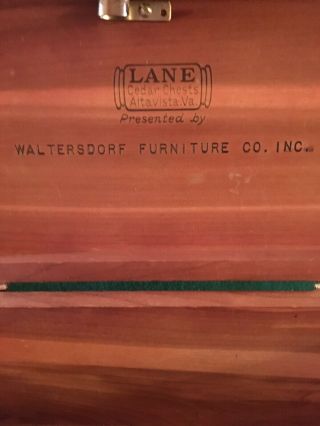 Vintage Lane Cedar Chest Furniture Salesmans Sample Va