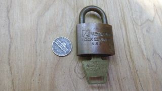 Vintage American Lock Company U.  S.  Military Padlock With Key
