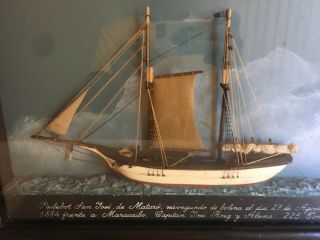 Antique Model Ship,  Hand Made In Spain,  Rare Great For Beach House